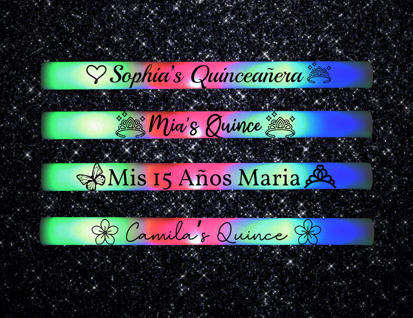 Custom Quinceañera LED Foam Sticks