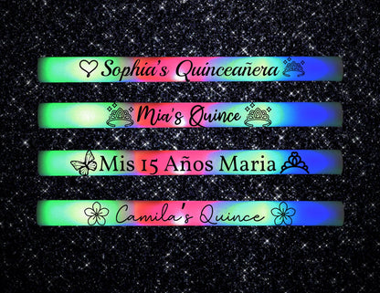 Custom Quinceañera LED Foam Sticks